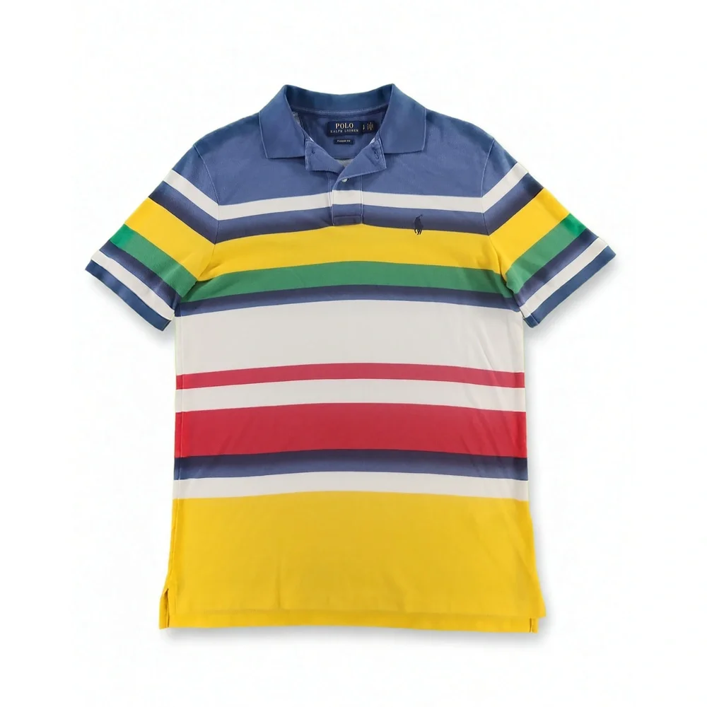 Polo Ralph Lauren Striped Classic Fit Polo Shirt Size S Breathable Cotton Mesh
